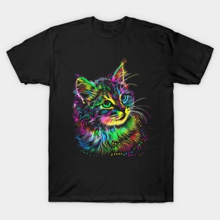 Wwos Whimsical Rainbow Kitty Cutest Colourful Cat T-Shirt